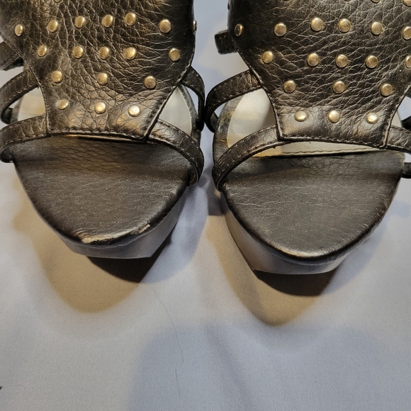 Quipid black studded Gladiator platform heels - Picture 3 of 13
